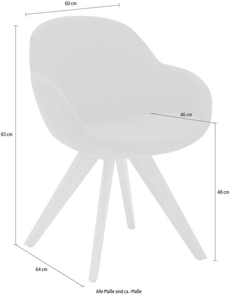 NIEHOFF SITZMÖBEL Schalenstuhl Coppa (2 St), 2er Set, verschiedene  Farbvarianten und Funktionen, Sitzhöhe 48 cm, Ergo-Schale »Design« in  Formschaum