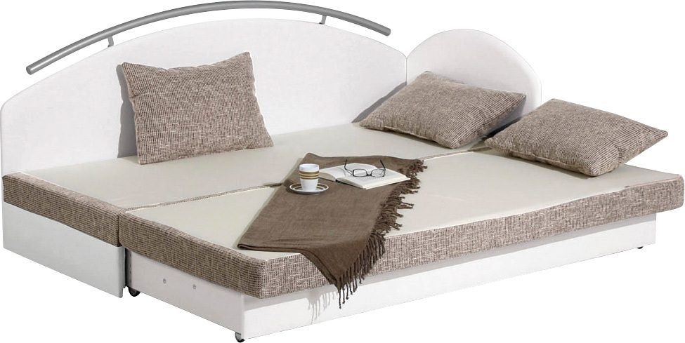 braun/beige mit Bettkasten Maintal Schlafsofa,