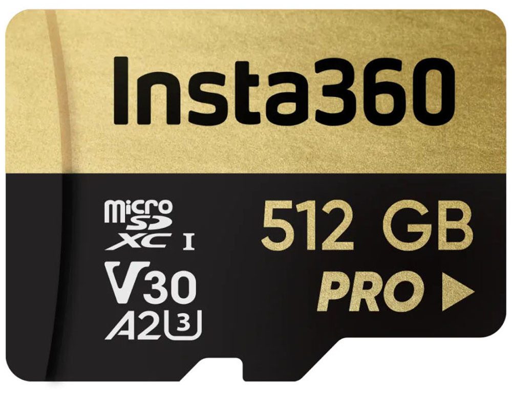 Insta360 microSDXC V30 A2 512GB Speicherkarte (512 GB, Video Speed Class 30 (V30), 90 MB/s Lesegeschwindigkeit)