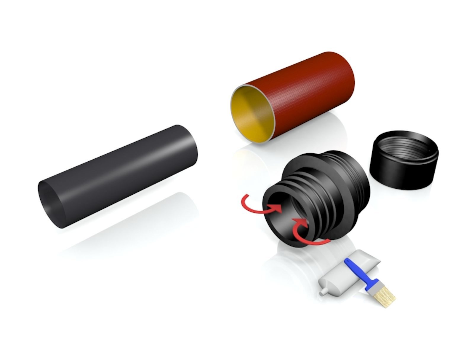 Mücher Dichtungen GmbH & Co. KG Ablaufrohr Kombiadapter Rohrverbinder Typ MKA, 75/70 - 50/40