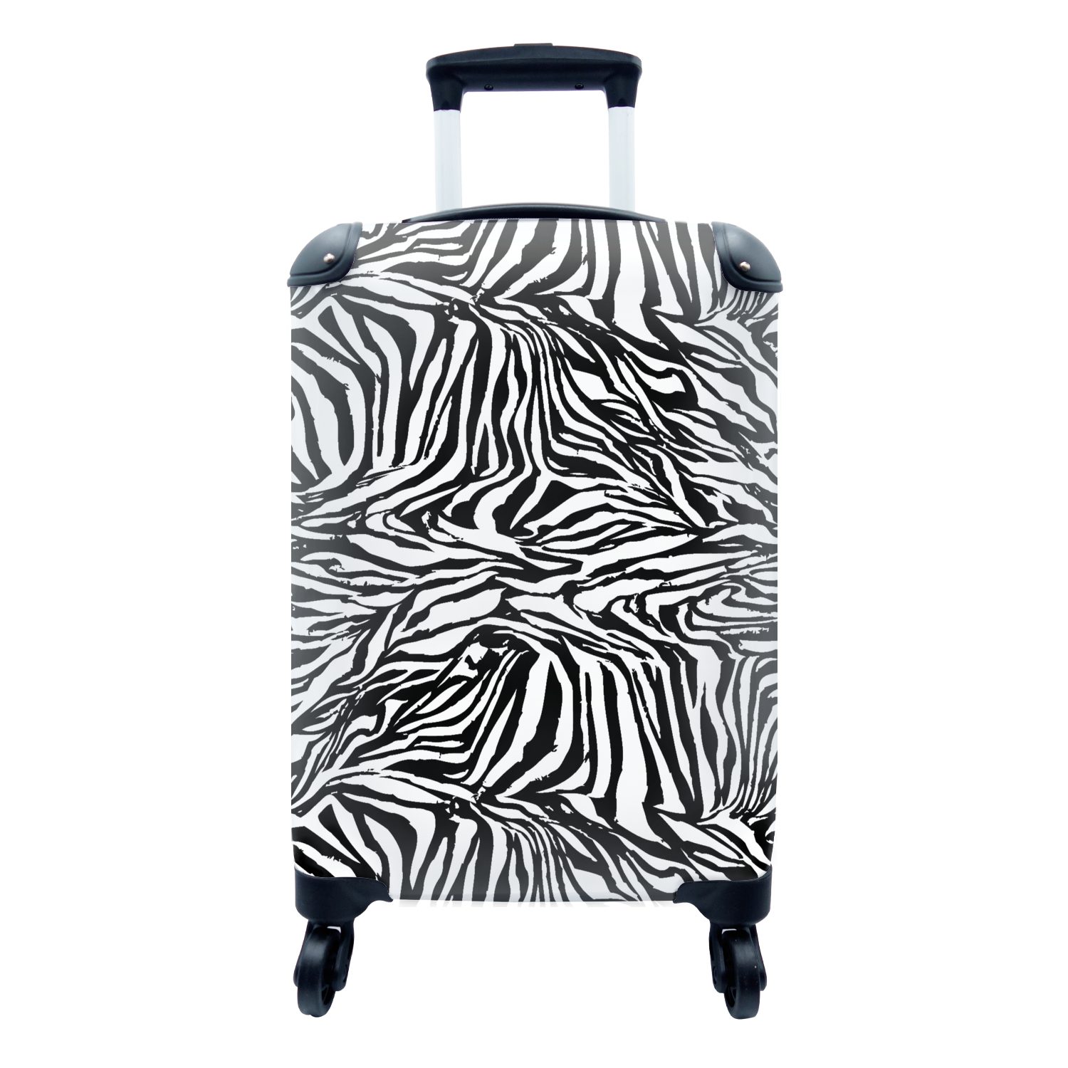 MuchoWow Handgepäckkoffer Muster - Zebra - Fell, 4 Rollen, Reisetasche mit rollen, Handgepäck für Ferien, Trolley, Reisekoffer