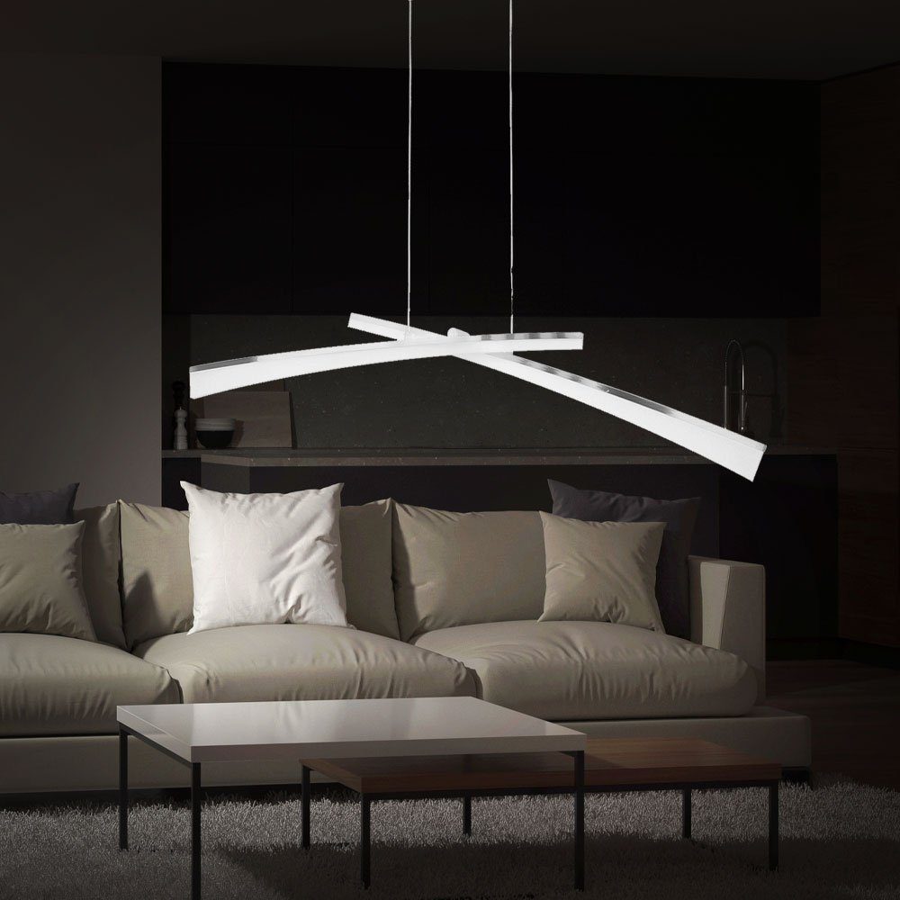 WOFI LED-Hängeleuchte, LED-Leuchtmittel fest verbaut, Warmweiß, LED Hängeleuchte Esstisch Pendelleuchte silber Modern