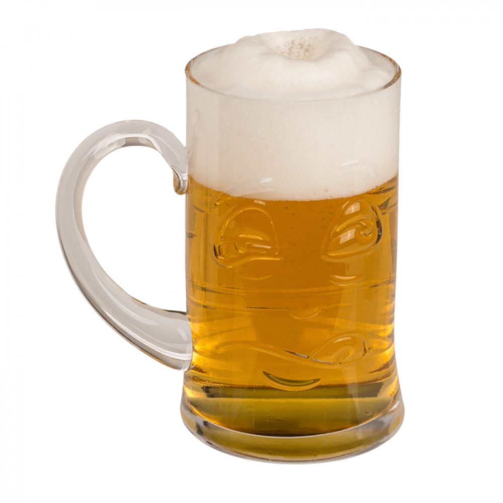 Out of the Blue Bierglas Doppelseitiges Bierglas Vorher Nachher ca. 8 x 14 cm ca. 500 ml, 1-tlg., Glas