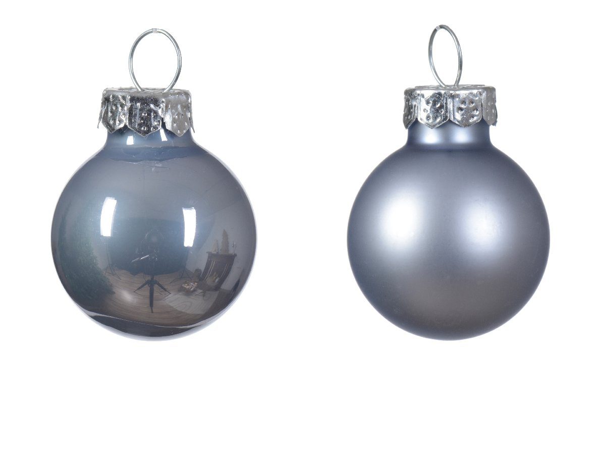 Decoris season decorations Stück 24 Hellblau - Glas Weihnachtsbaumkugel, 2,5cm Weihnachtskugeln