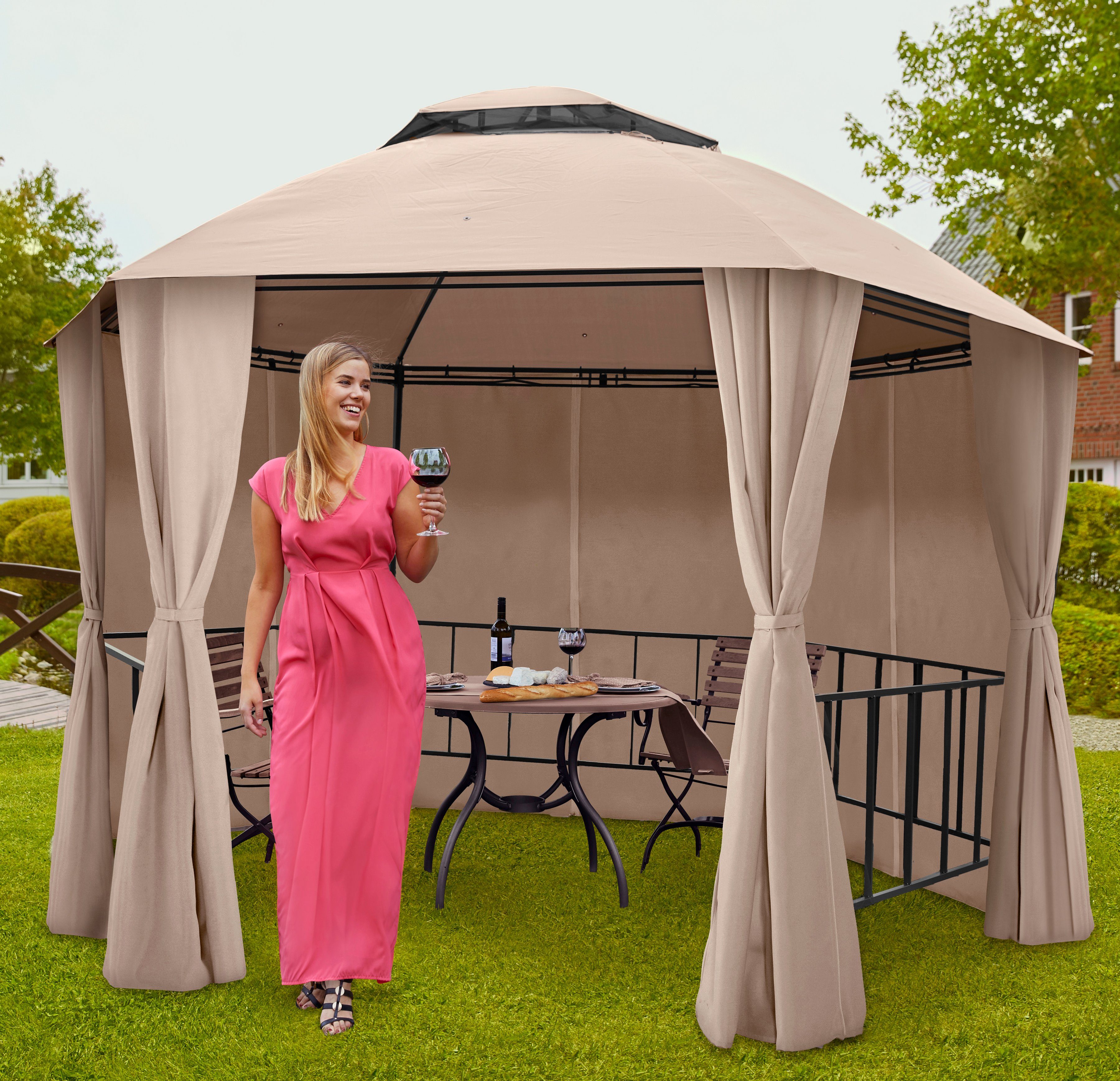 KONIFERA Pavillon mit Seitenteilen »Hexagon«, BxL 345x305 cm online