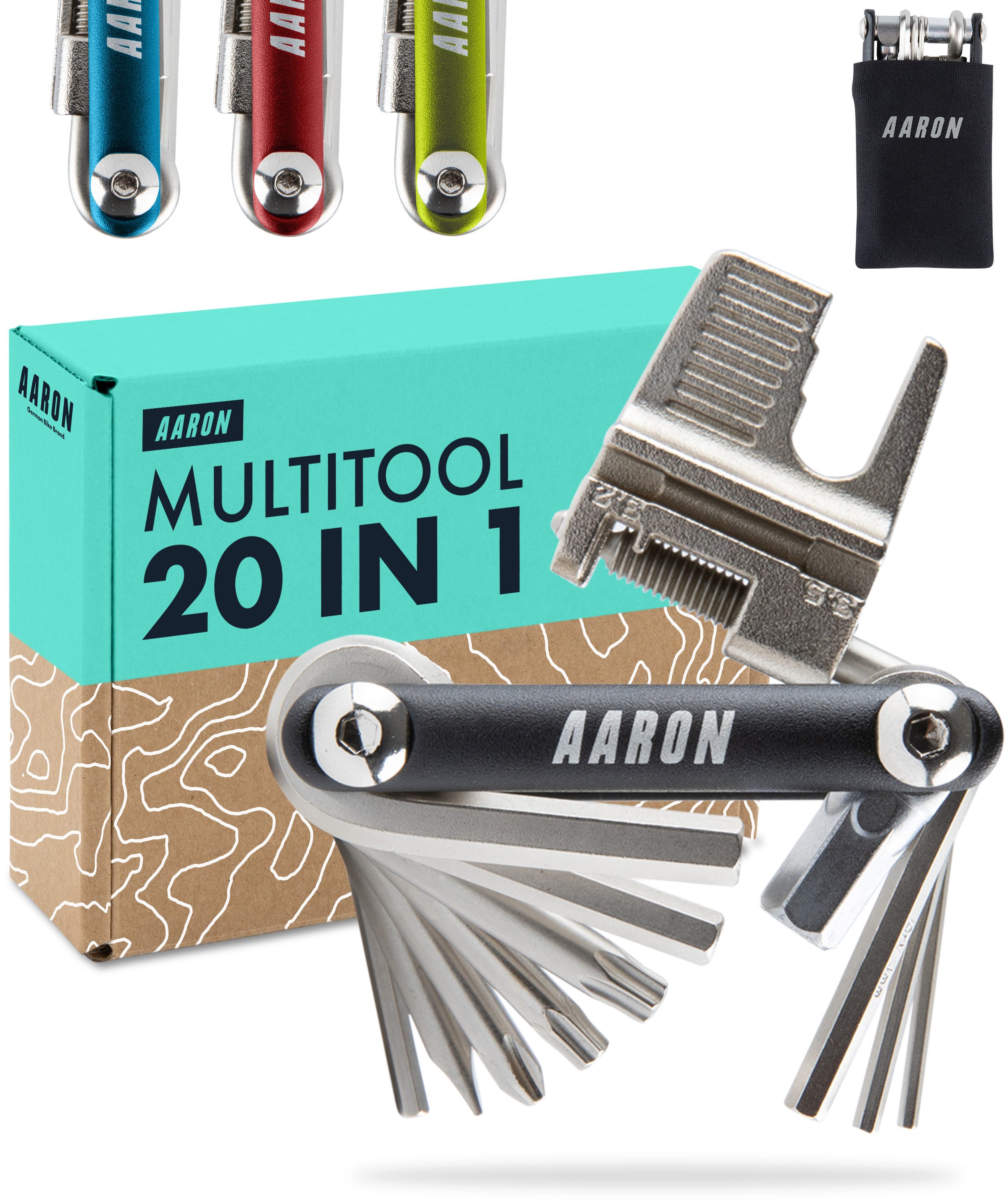 AARON Multitool 20 in 1 Tool - Fahrrad Multifunktionswerkzeug