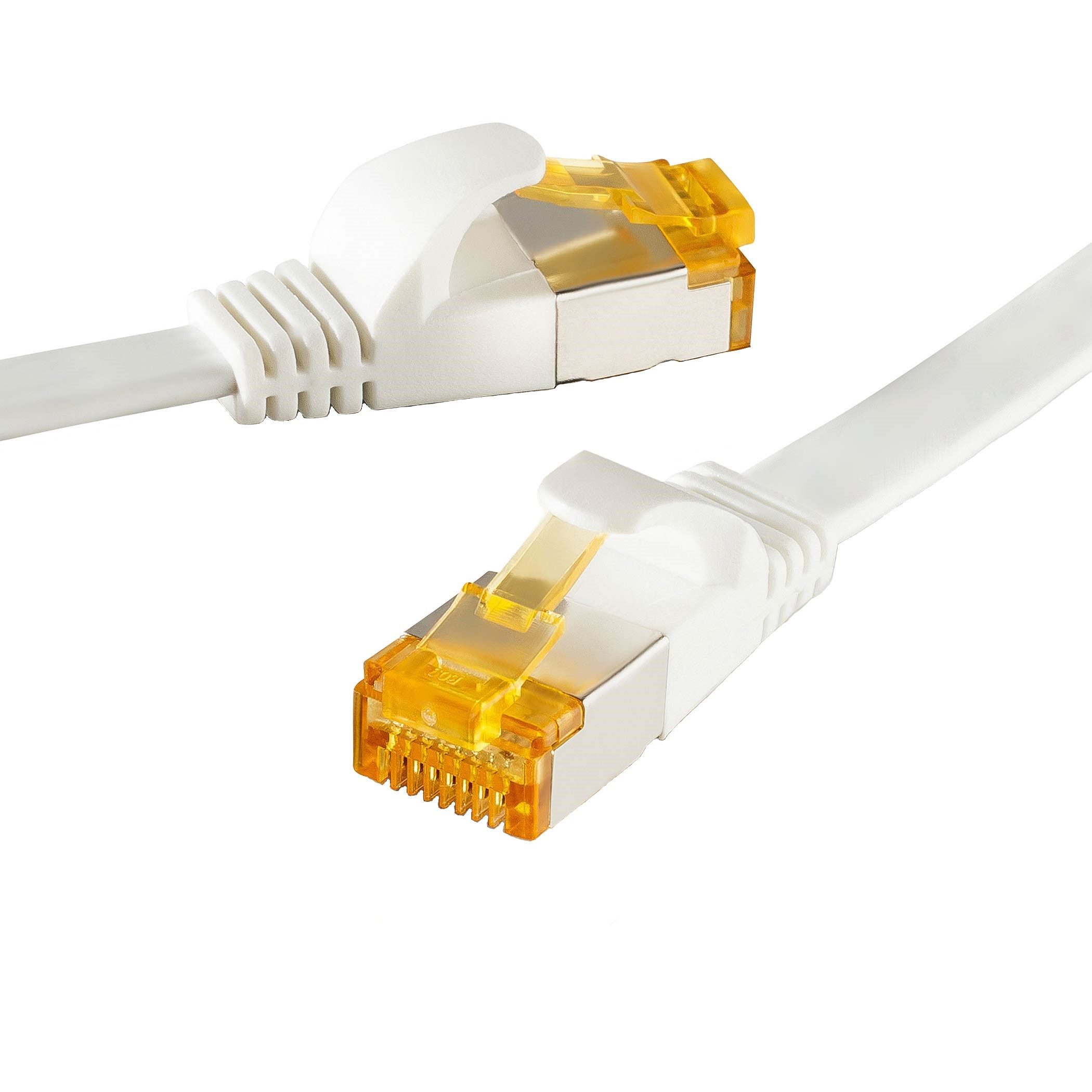 SEBSON LAN Kabel 3m CAT 7 flach, Netzwerkkabel 10 Gbit/s - RJ45 Stecker Netzwerkkabel, (300 cm)