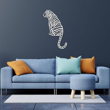 Namofactur 3D-Wandtattoo Tiger Holz Deko Wandbild 56x35cm Dekoration, 3D-Wanddeko 'Tiger' Wandgestaltung für dein Wohnzimmer / Schlafzimmer