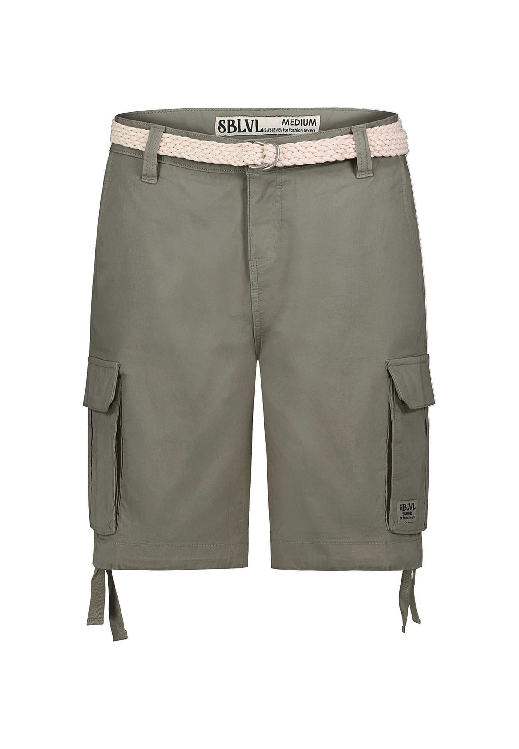 SUBLEVEL Shorts Gestreift Freizeitshorts mit elastischem Bund Chino Twill S günstig online kaufen