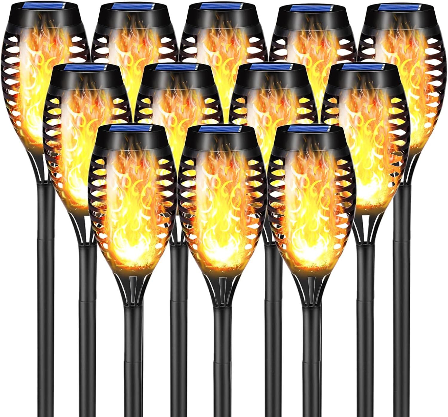 LQWELL LED Solarleuchte Solarleuchten Solar Fackellicht für Außen Garten, L günstig online kaufen