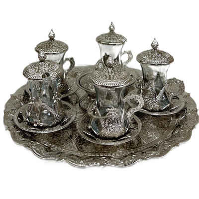 Asphald Teeservice »Cayseti Teeservice Osmanisches Desig« (27-tlg), Metall/ Glas, Hochwertiges Set