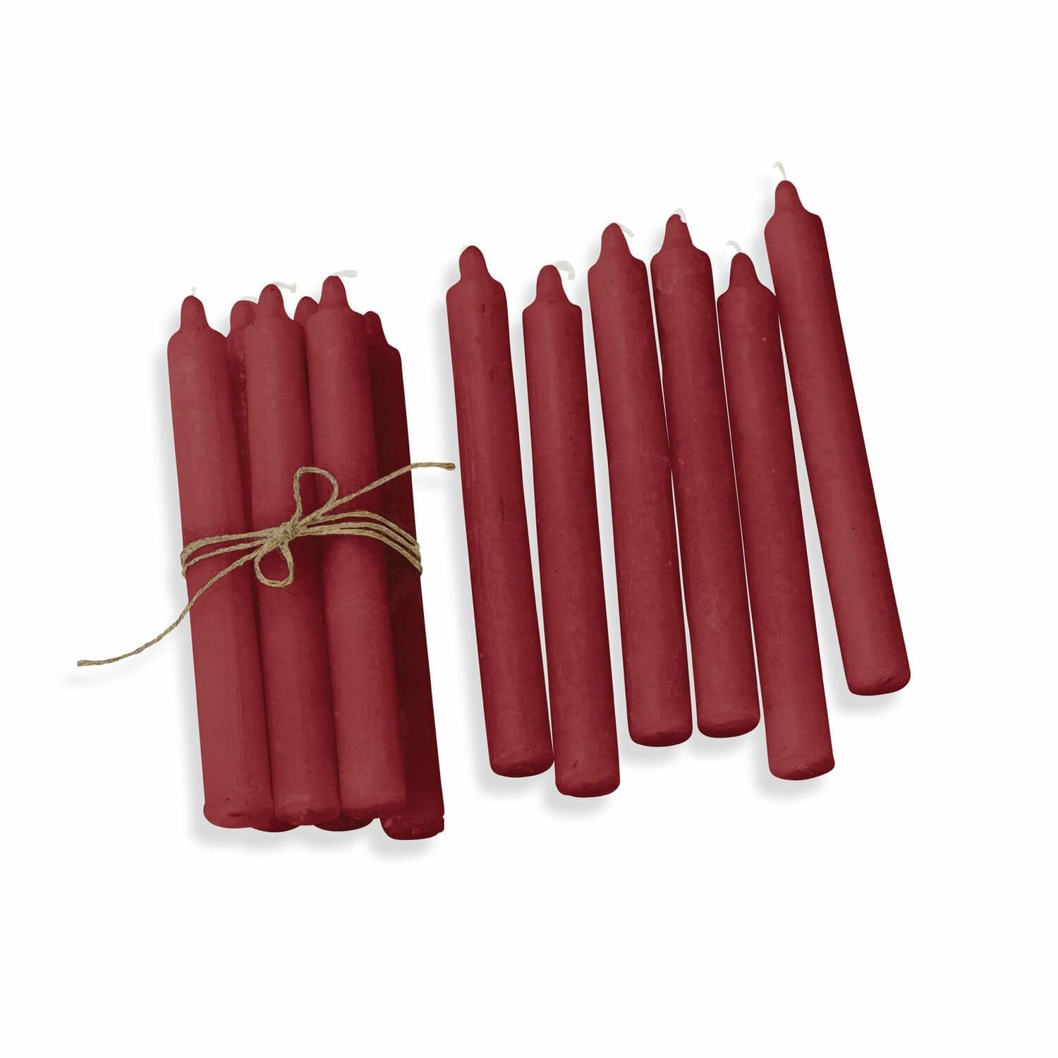 Mirabeau Stumpenkerze Kerze 12er Set Bauceau rot (12er Set, 12er Set), none