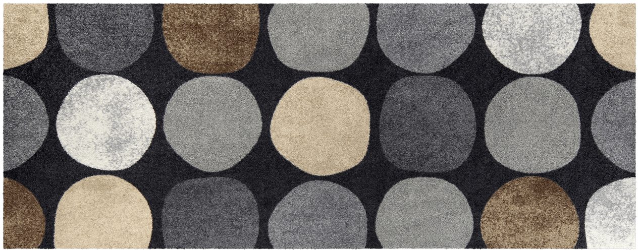 Salonloewe Fußmatte Salonloewe DOTS PATTERN CITY CHIC Fußmatte Wohnmatte 75 x 190 cm, Rechteckig, Höhe: 7 mm, In- und Outdoor, waschbar bei 40° Grad und trocknergeeignet