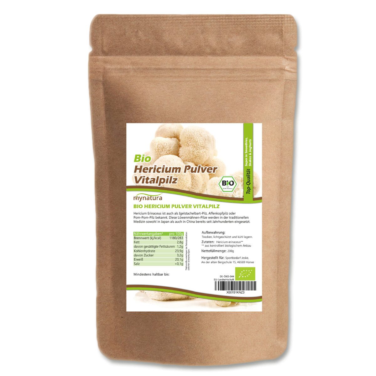 Mynatura Mynatura Bio Hericium Pulver Pulver, 1 er 200 g