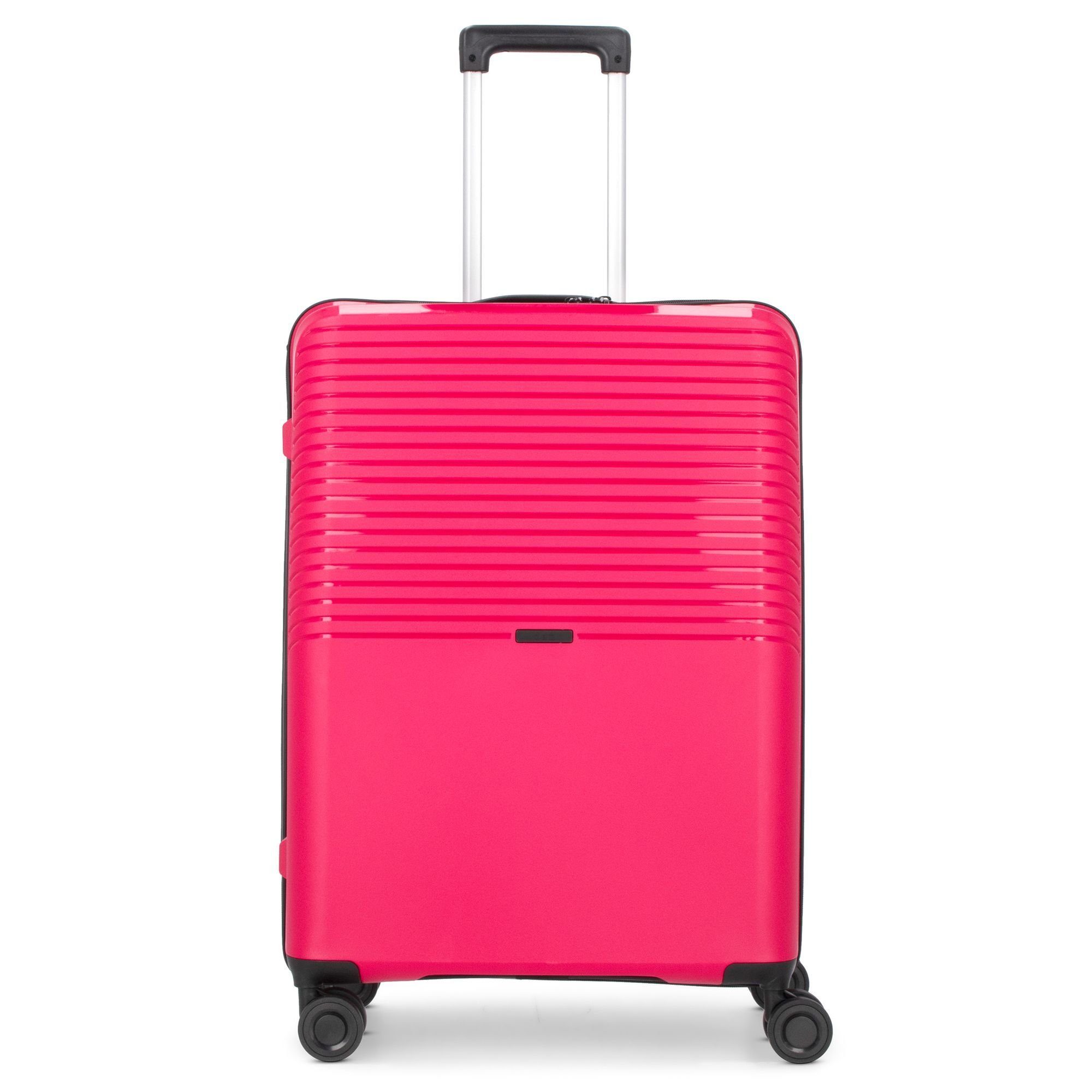 D&N Hartschalen-Trolley Travel Line 4000, 4 Rollen, Polypropylen pink