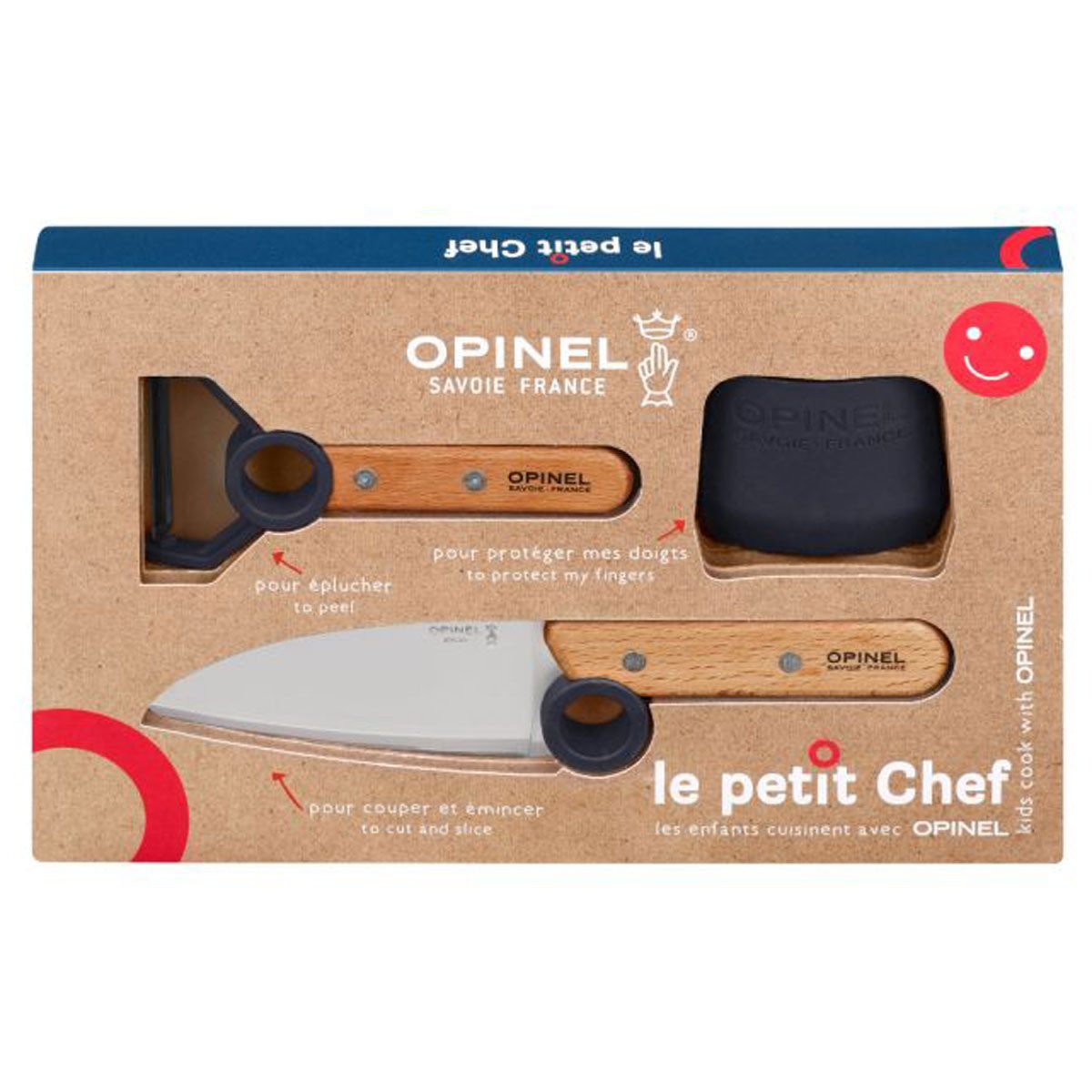 Opinel Taschenmesser LE PETIT CHEF Kinder Küchen-Set - 3-Teilig Blau