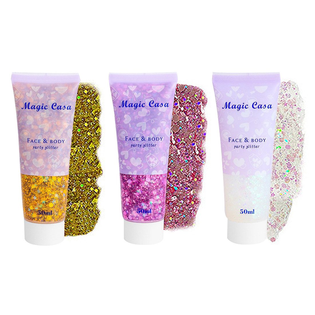 DEBAIJIA Theaterschminke Holographic chunky Glitter Gel
