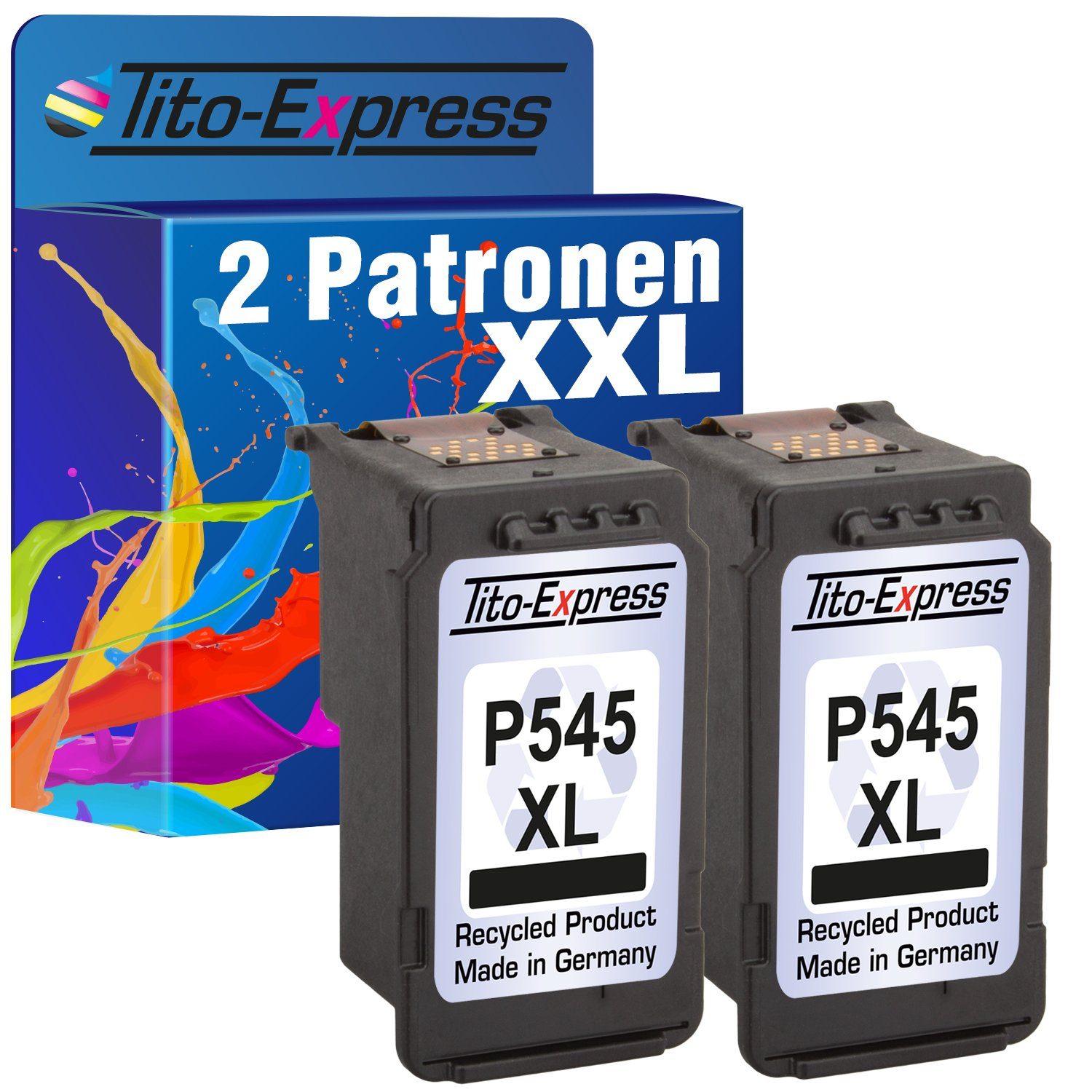 Tito-Express 2er Set ersetzt Canon PG-545XL & PG545XL Tintenpatrone (für Pixma TS3350 MG2550s TS3150 TR4550 MG3050 TR4551 MG2950 MX490)