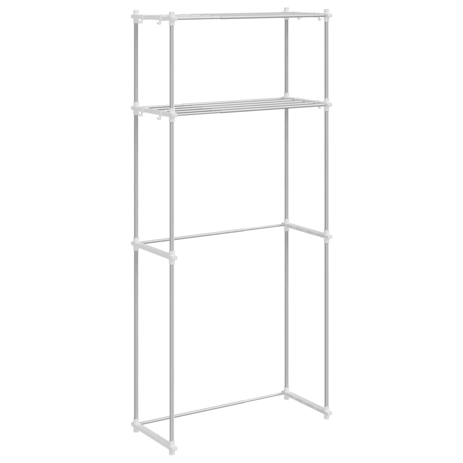 vidaXL Seitenschrank Waschmaschinenregal Weiß 70 x 27 x 136 cm Aluminium (1-St)