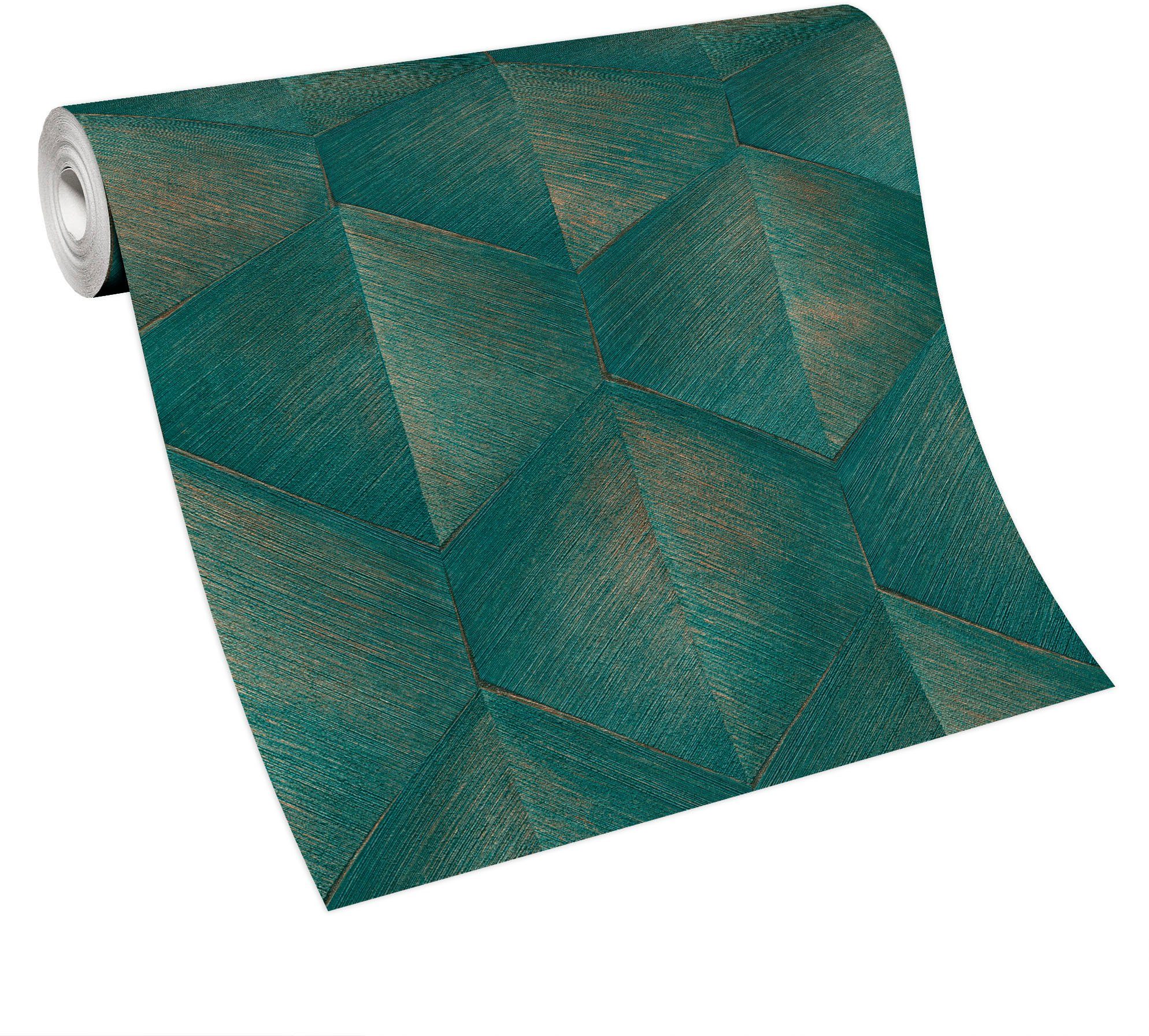 Bricoflor 3D Tapete in Dunkelgrün für Wohnzimmer und Schlafzimmer Design Vl günstig online kaufen