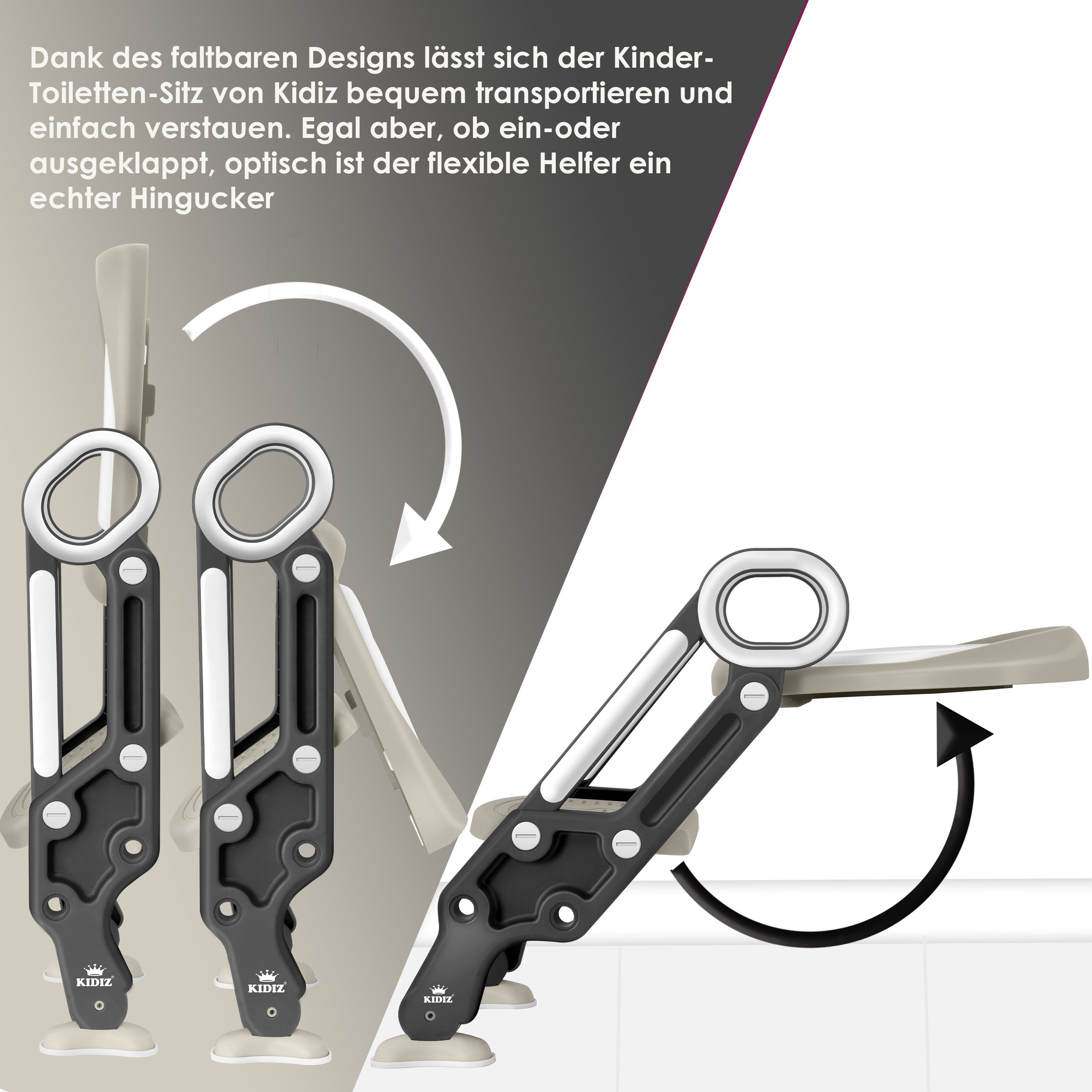 KIDIZ WC-Sitz, Kinder Toilettensitz Toilettentrainer mit Treppe und Griffe