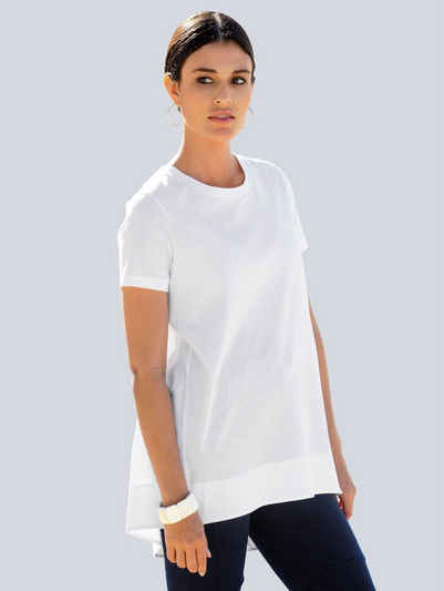 Alba Moda T-Shirt im Material-Mix mit mercerisierter Baumwolle