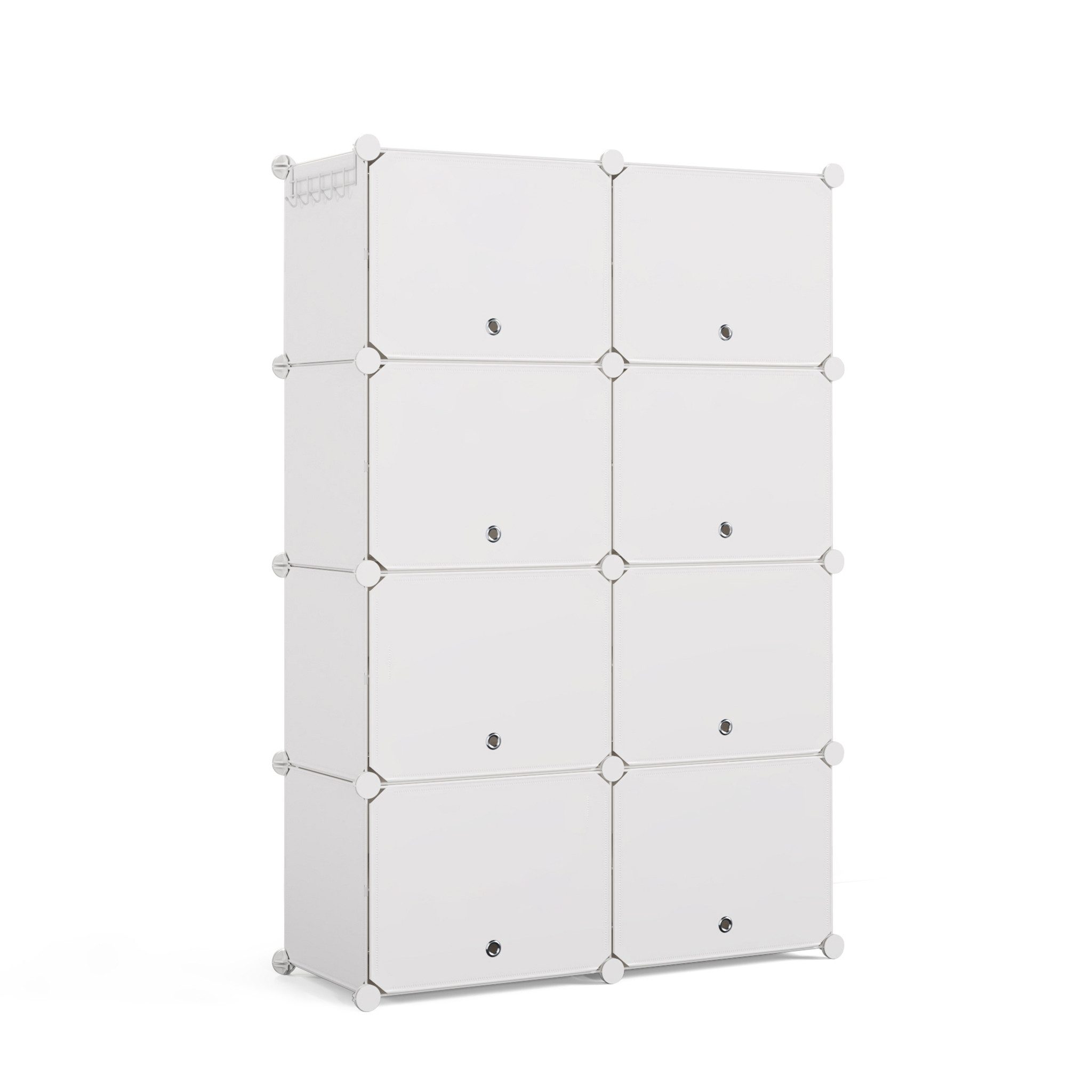 Mondeer Schuhregal Schuhschrank, Kunststoff-Schuhschrank mit Tür, Platzsparend, für 32 Paar Schuhe