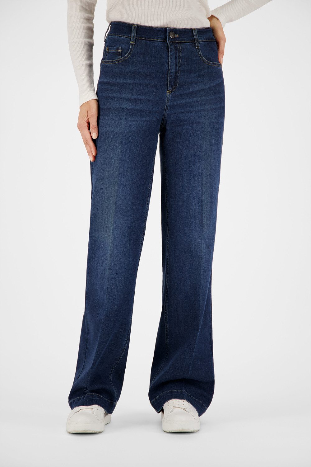 Atelier GARDEUR Weite Jeans FELIZA7-670721-7169 Wide Leg Damenhose schwarz dark rinse used Elastischer Stretch-Denim mit Wide-Leg und 5-Pocket-Details