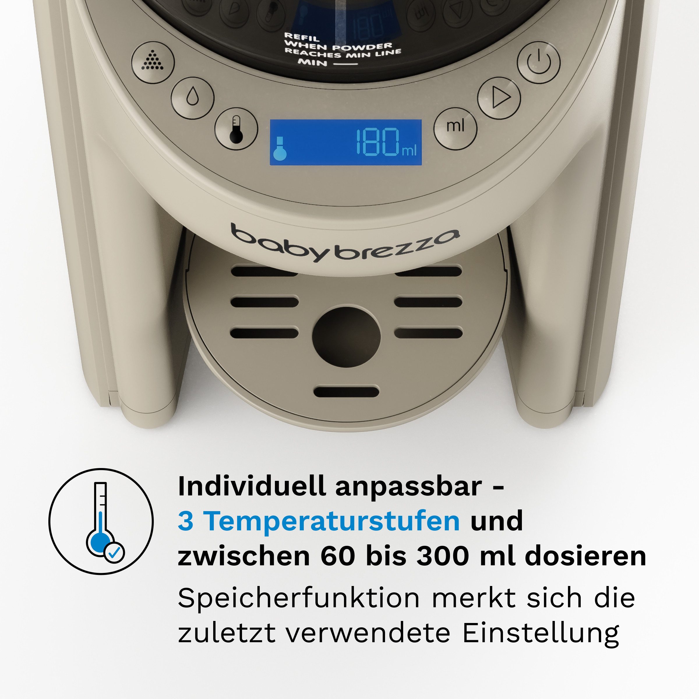 Baby Brezza Babyflaschenwärmer Automatischer Flaschenzubereiter mit Pulvermischung und Temperaturwahl, Zubereitung in Sekunden – ideal auch für nachts – Bild 3 von 5