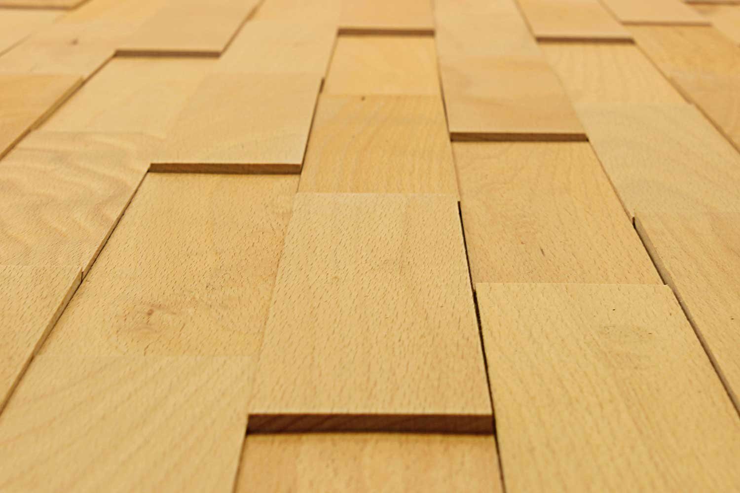 Wodewa Wandpaneel Echtholz Buche Select geölt - Serie 200, BxL: 5,00x20,00 cm, 0,01 qm, (Set, 100-tlg) zur Decken- und Wandmontage geeignet, Farbe rötlich, 3D-Optik