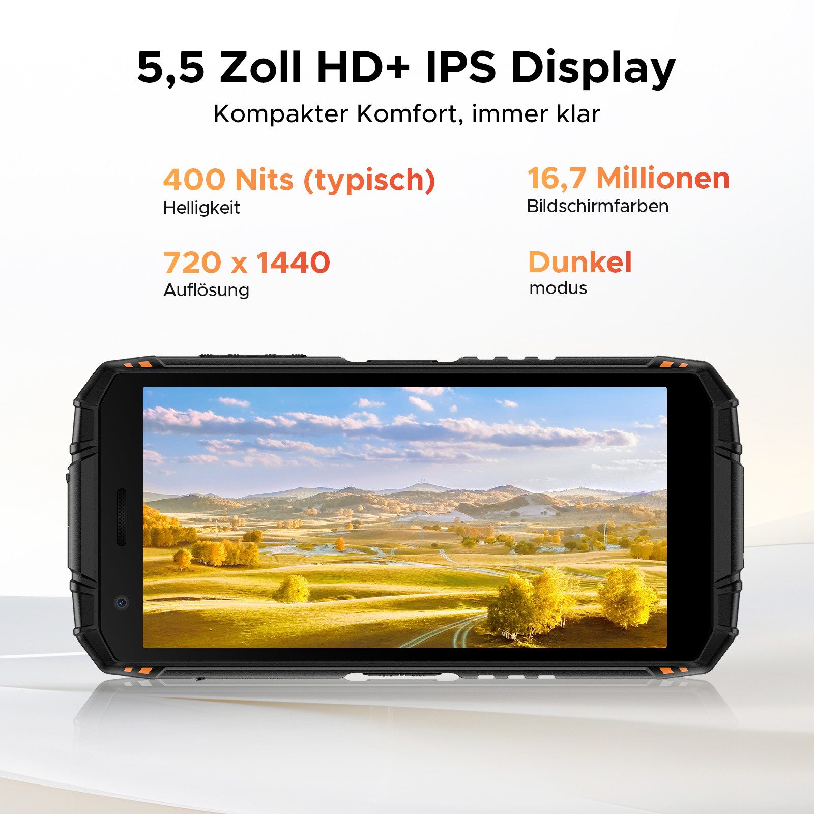 DOOGEE Fire3 Max Outdoor, 48MP+20MP Nachtsicht, 1200LM Lampe Smartphone (14 cm/5.5 Zoll, 256 GB Speicherplatz, 48 MP Kamera, 5,5 Zoll, 48MP+20MP Kamera, 8GB+268GB/2TB-8350mAh, IP68 Wasserdicht)