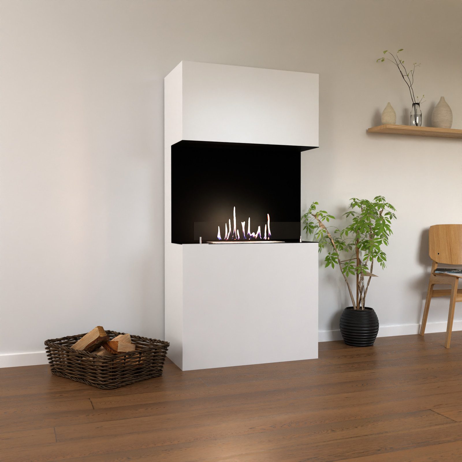 GLOW FIRE Echtfeuer-Dekokamin Nordland Ethanol Kamin, Bioethanol Kamin mit 3h Brenndauer, Heizleistung bis 2 kw