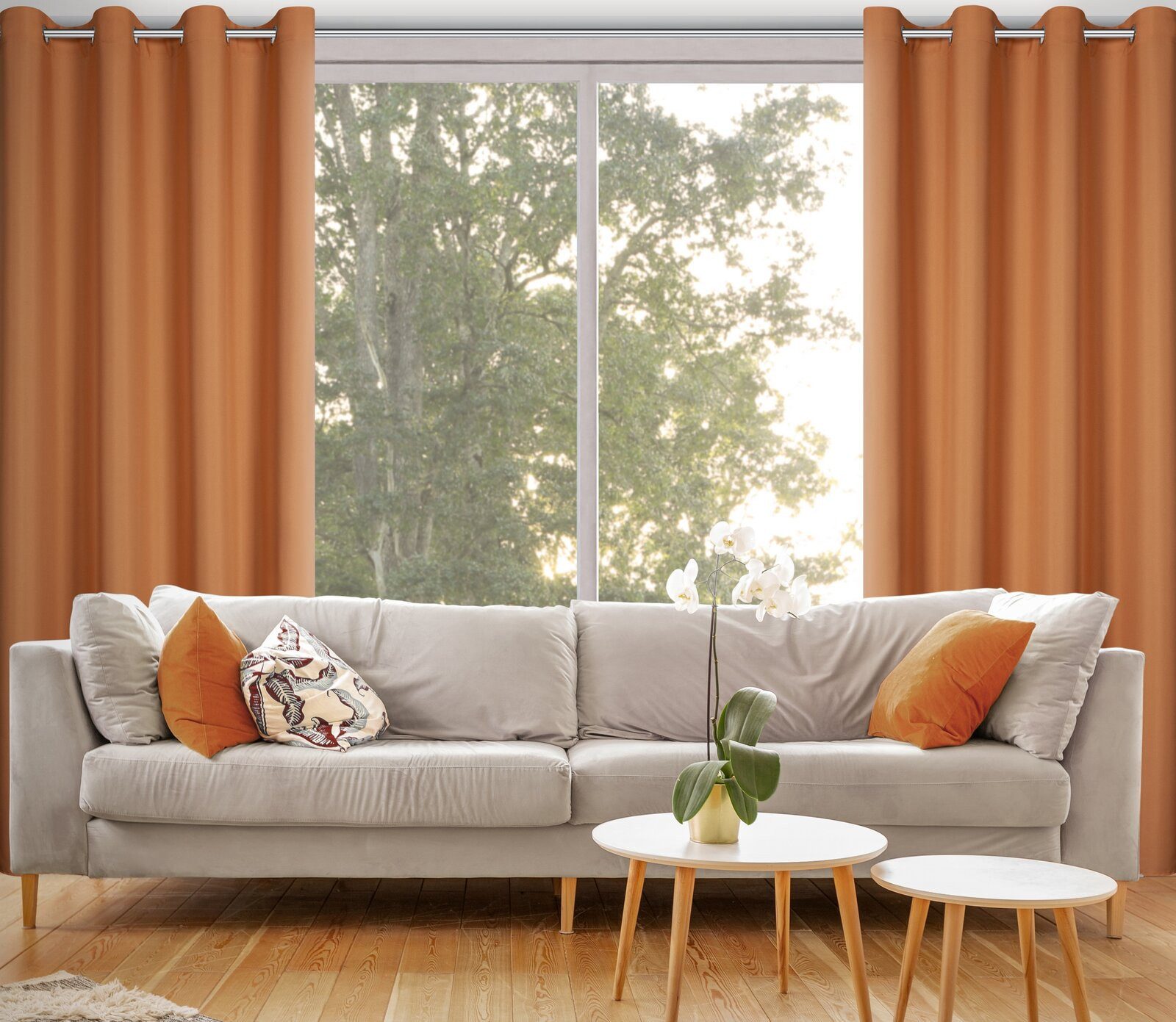 Eurofirany Vorhang Einfarbiger Vorhang – Blickdichter Stoff mit matter Oberfläche, Ösen, Satinbindung, pflegeleicht, 140 g/m² – 100 % Polyester – Bild 3 von 5