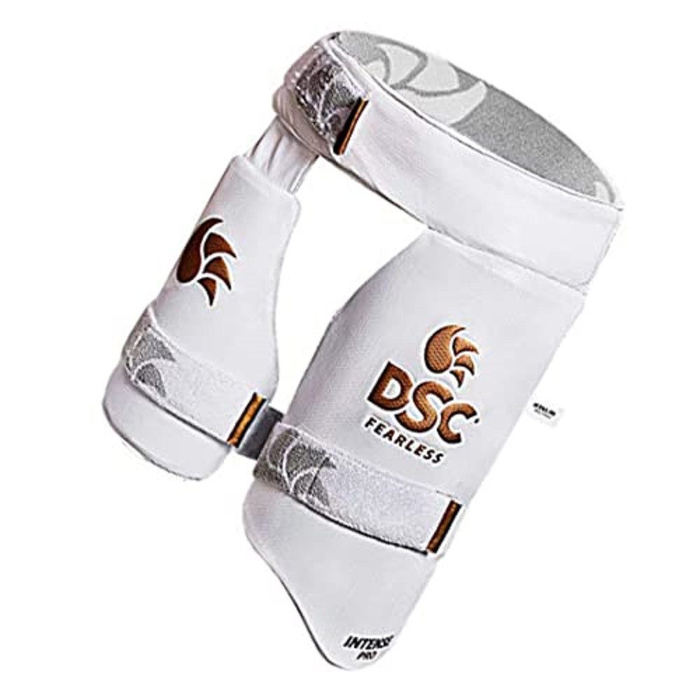 DSC Protektoren-Set DSC Intense Pro Cricket Oberschenkelschone (1 hochwertiges Oberschenkelpolster, Innen mit hochdichtem Schaumstoff, Bedeckt und geschützt), Auffälliges Design: Lebendige Farben für Stil & bessere Leistung.