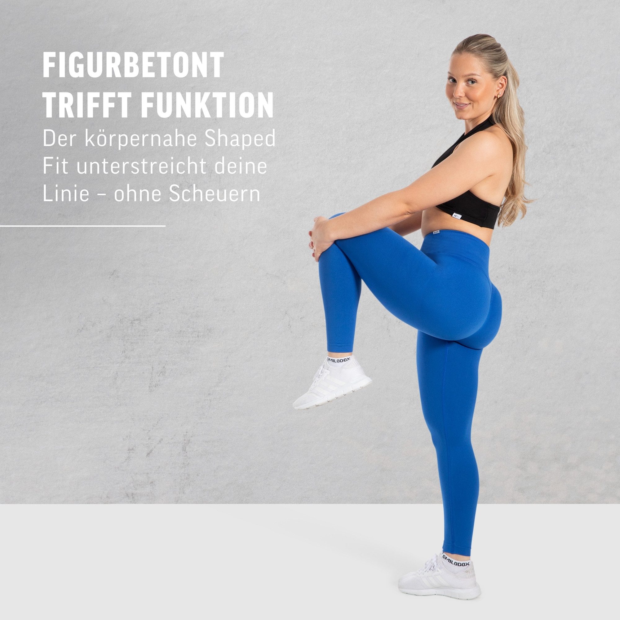 Smilodox Leggings Sena, Nahtlose High Waist Sportleggings mit V-Kontur & Shaped Fit Figurformende Trainingshose aus atmungsaktivem Funktionsmaterial