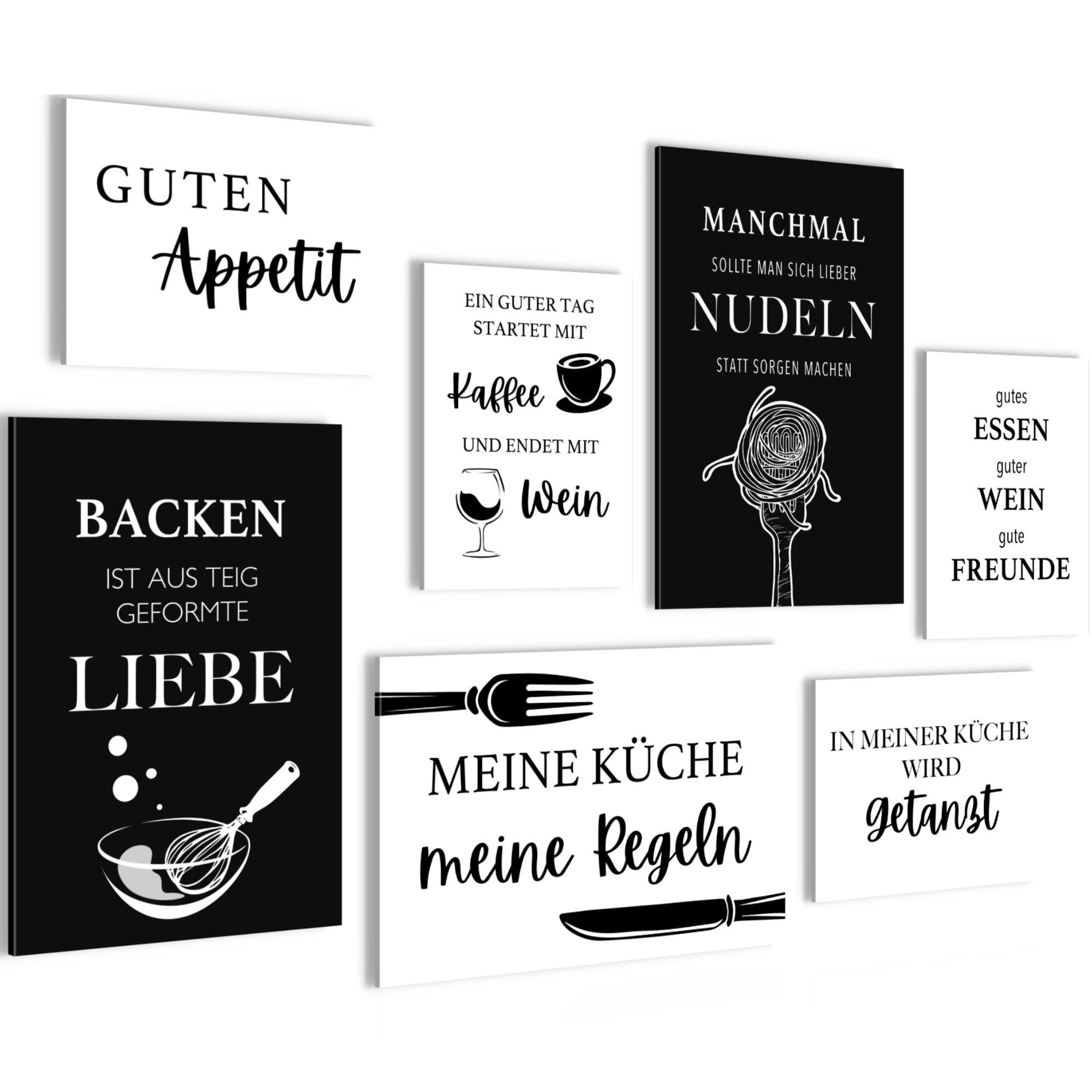 Novart Wandbild Küche Schwarz Weiss Esszimmer Küchenbilder Set günstig online kaufen