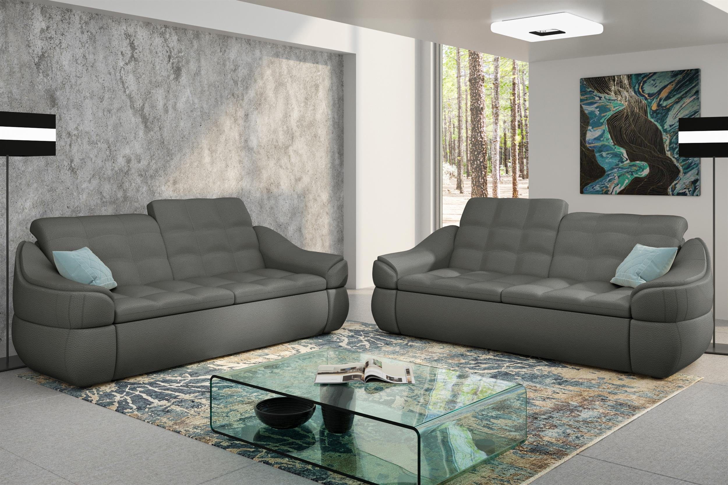 Stylefy Polstergarnitur Alisa, 2x2-Sitzer Sofa, Europa bestehend (2-tlg), (Set Design, in aus Modern made