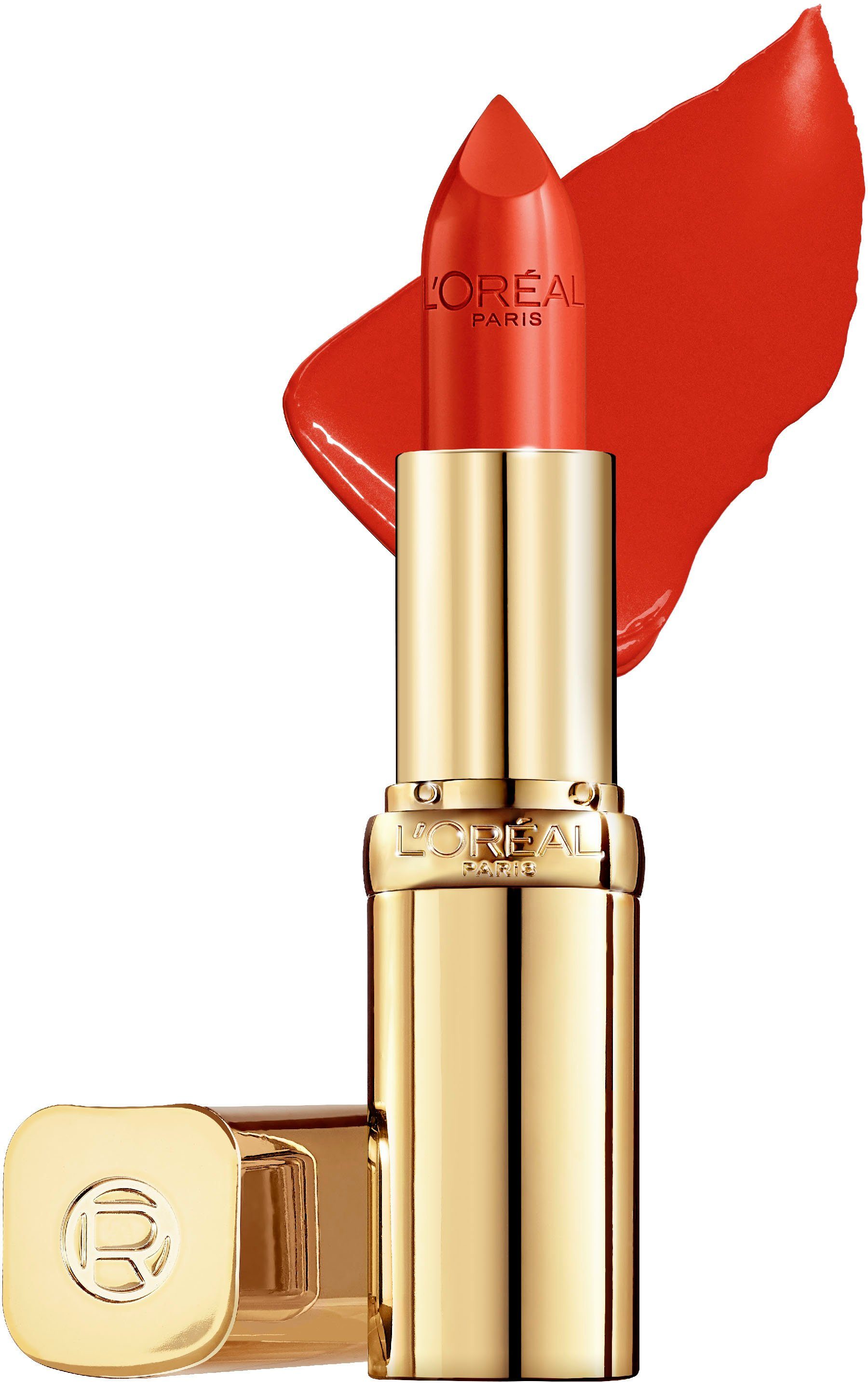 L'ORÉAL PARIS Lippenstift COLOR RICHE SATIN, mit Bienenwachs und Argan-Öl spendet bis zu 12H lang Feuchtigkeit