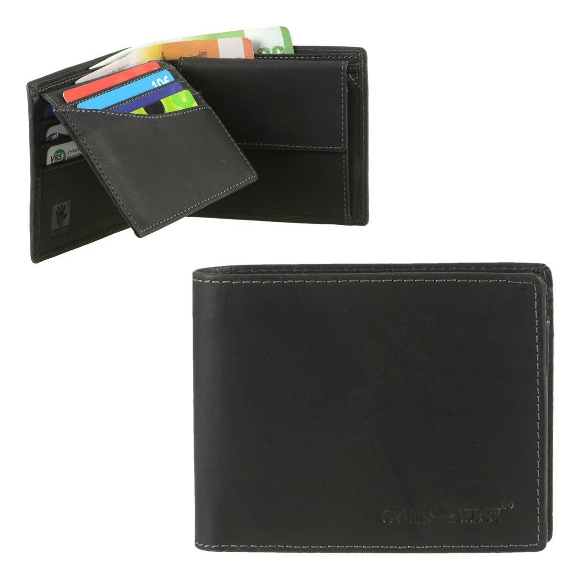 Geldbörse Vintage RFID Schutz Portemonnaie Herren Leder Querformat
