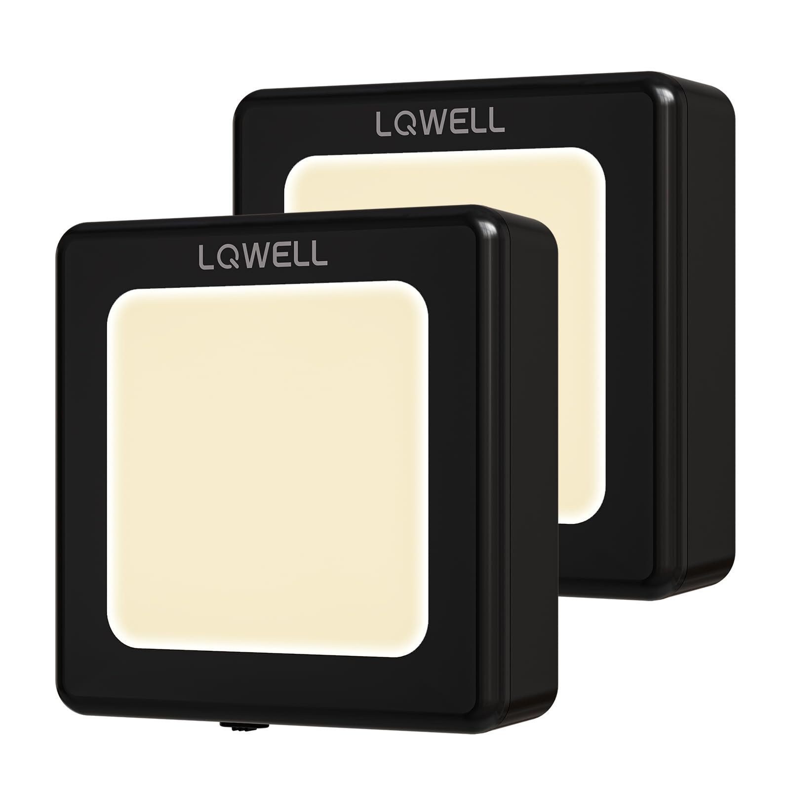 LQWELL LED Steckdosenleuchte Nachtlicht Steckdose Faltbar mit Dämmerungssensor, LED fest integriert, Nachtlampe Einstellbare Helligkeit, Automatisch Steckdosenlicht, Orientierungslicht Warmweiß, Bewegungsmelder, 1/2/3 Stück LED Nachtlicht Kinder