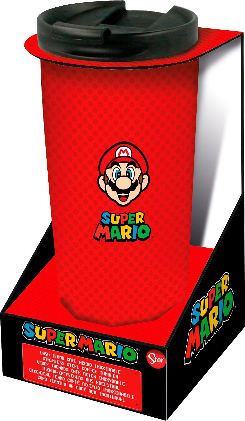 Image of Coffee-to-go-Becher »Super Mario Thermo Reisebecher Edelstahl (425 ml)«, Edelstahl