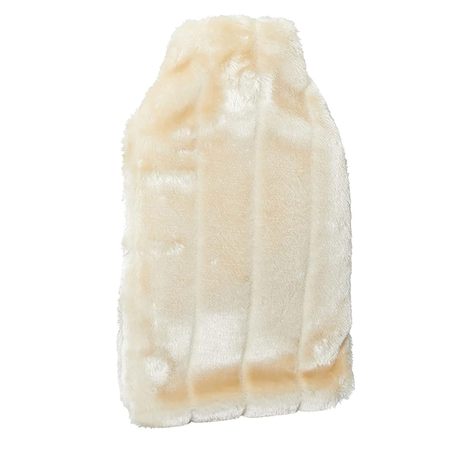 Fachhandel Plus Wärmflasche mit Bezug in Kunstfelloptik 2 Liter weich und waschbar, für wohltuende Wärme und Entspannung