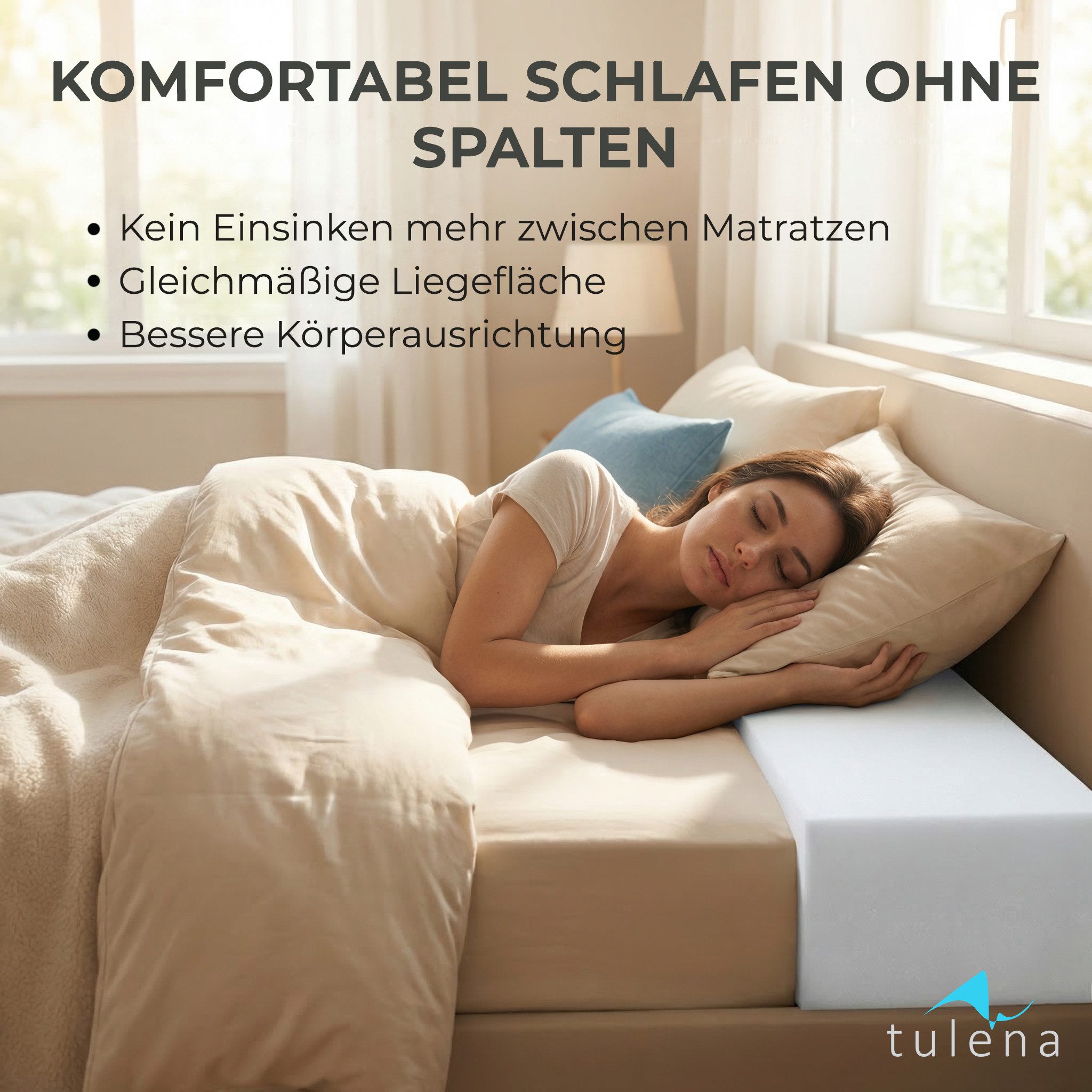 TULENA Schaumstoffeinlage Matratzenverlängerung aus Schaumstoff Zuschnitt, 10x10x50cm