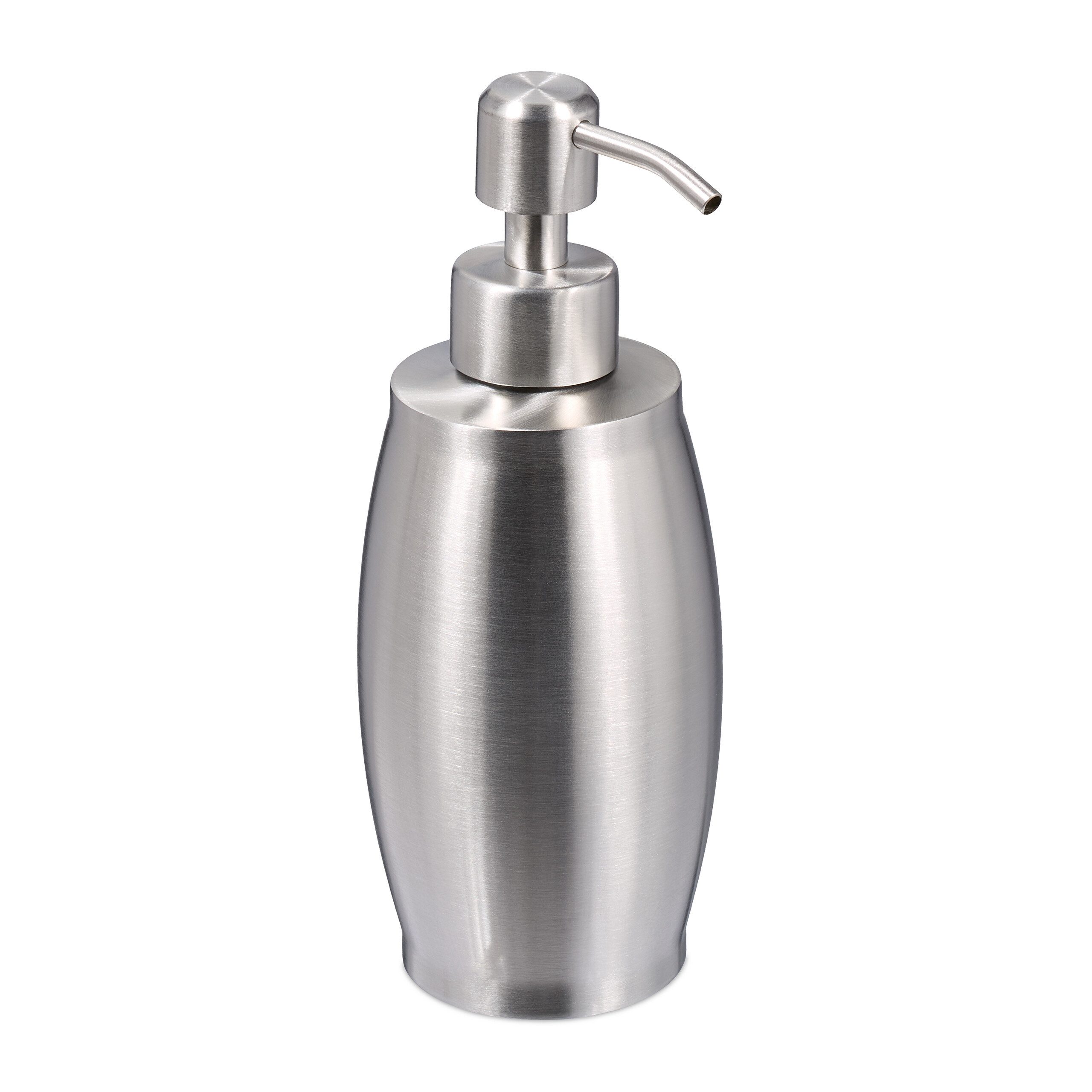 relaxdays Seifenspender Edelstahl 350 ml, Silber günstig online kaufen