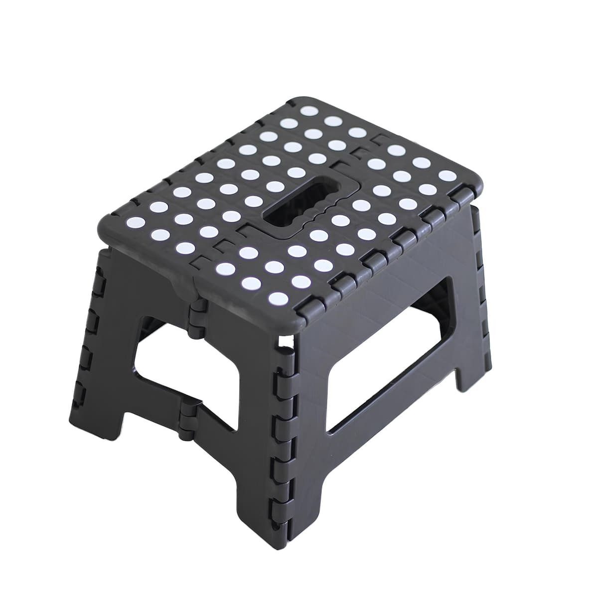 HH-Haushalt Klapptritt Klapphocker, Klapptritt, Tritthocker Schwarz Faltbar H 22cm bis 150KG