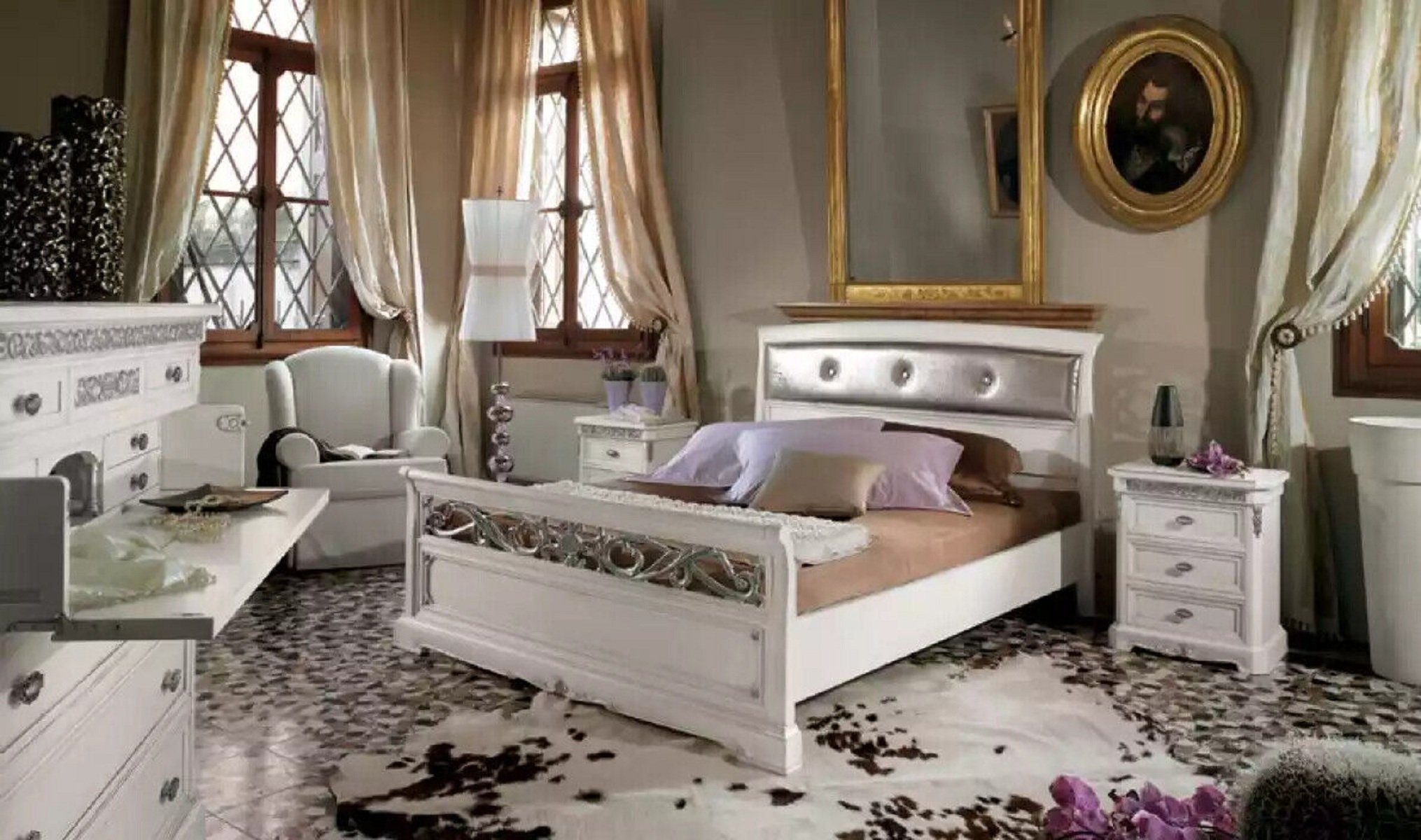 3 Schlafzimmer-Set Luxus Nachttische) JVmoebel Designer + Betten, (3-St., Set Schlafzimmer 2x tlg. Bett 2x Nachttische Bett