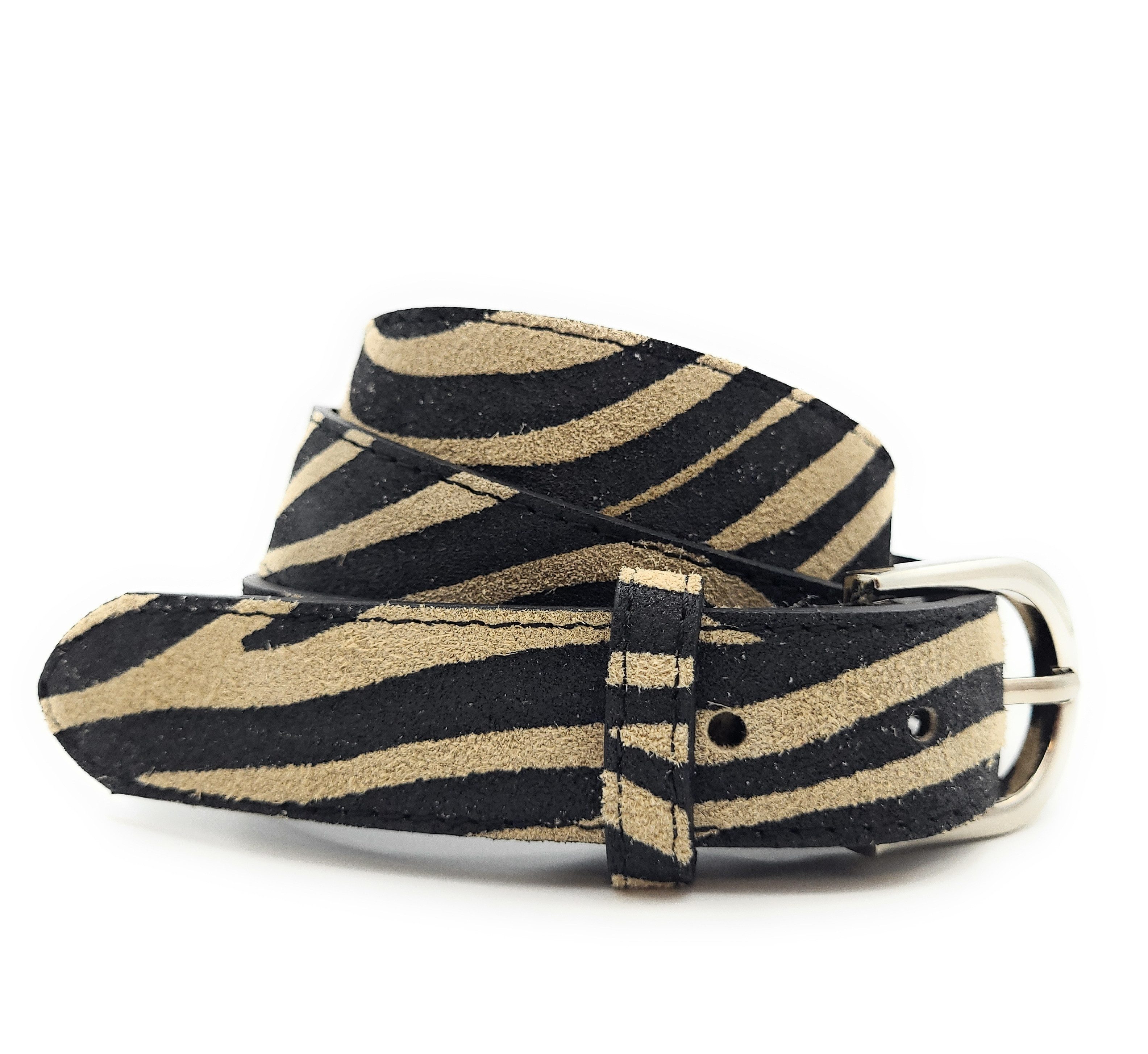 Lemasi Ledergürtel Wildleder Damen Gürtel, made in Italy, 3cm breit, kürzbar, Zebra