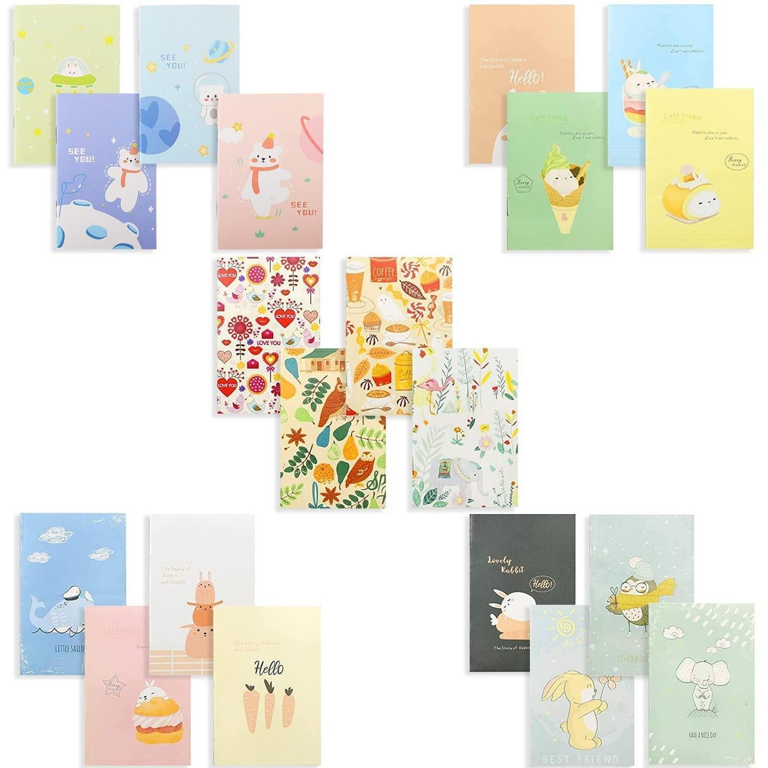 LuxusKollektion Notizblock Notizbuch Mini 20er-Set Cartoon