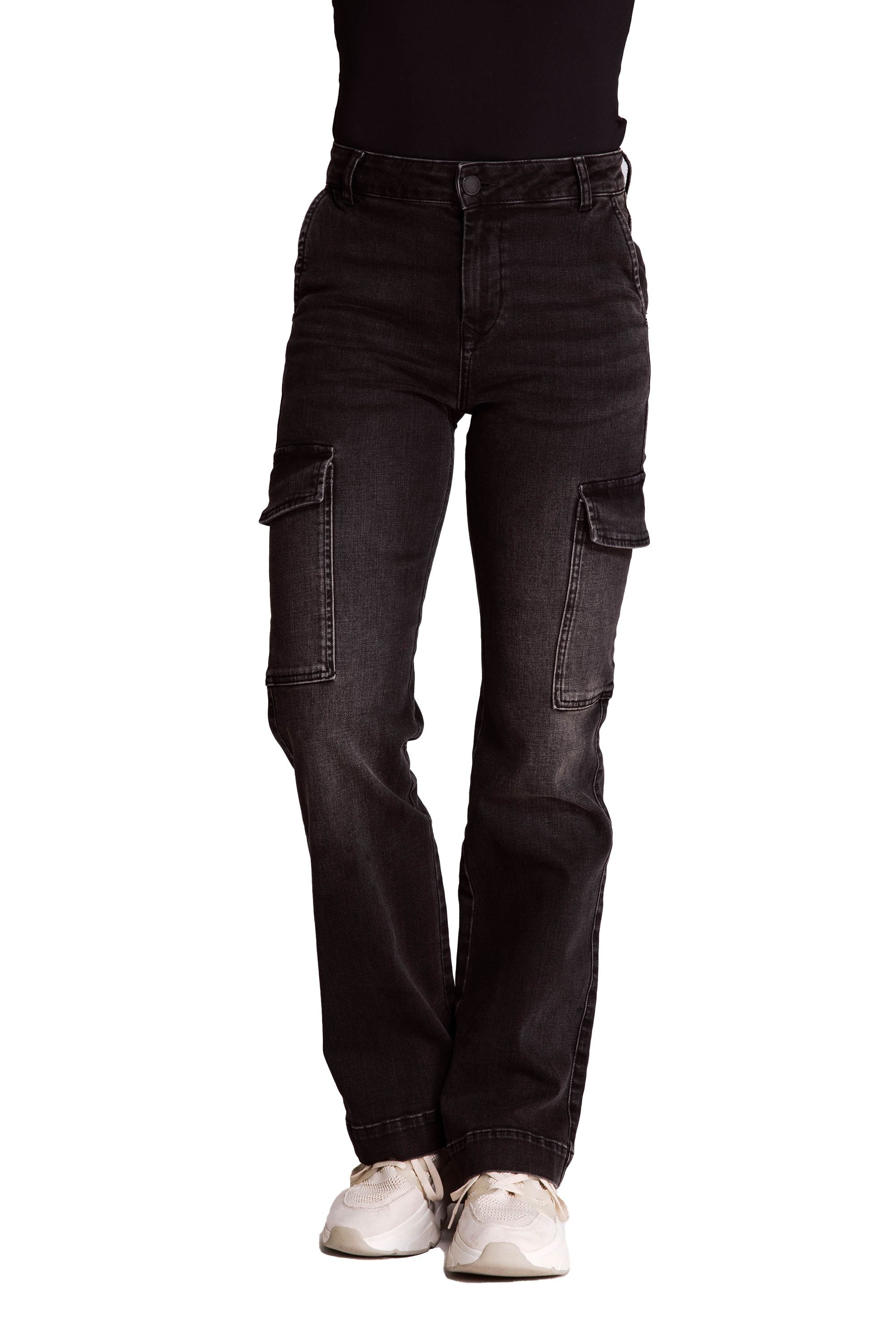 Zhrill 7/8-Jeans Cargo-Jeans ZHROA Schwarz angenehmer günstig online kaufen