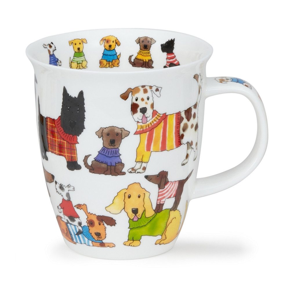 Dunoon Tasse Knitwits Dog Hunde Nevis 0,4 l Fine Bone China Porzellan, 1-tlg.